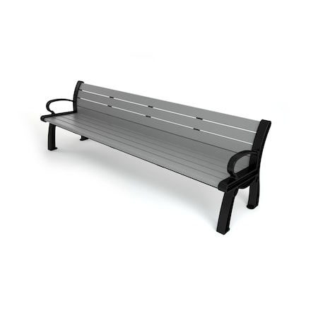 Frog Furnishings Gray 8' Heritage Bench with Black Frame PB 8GRABFHER